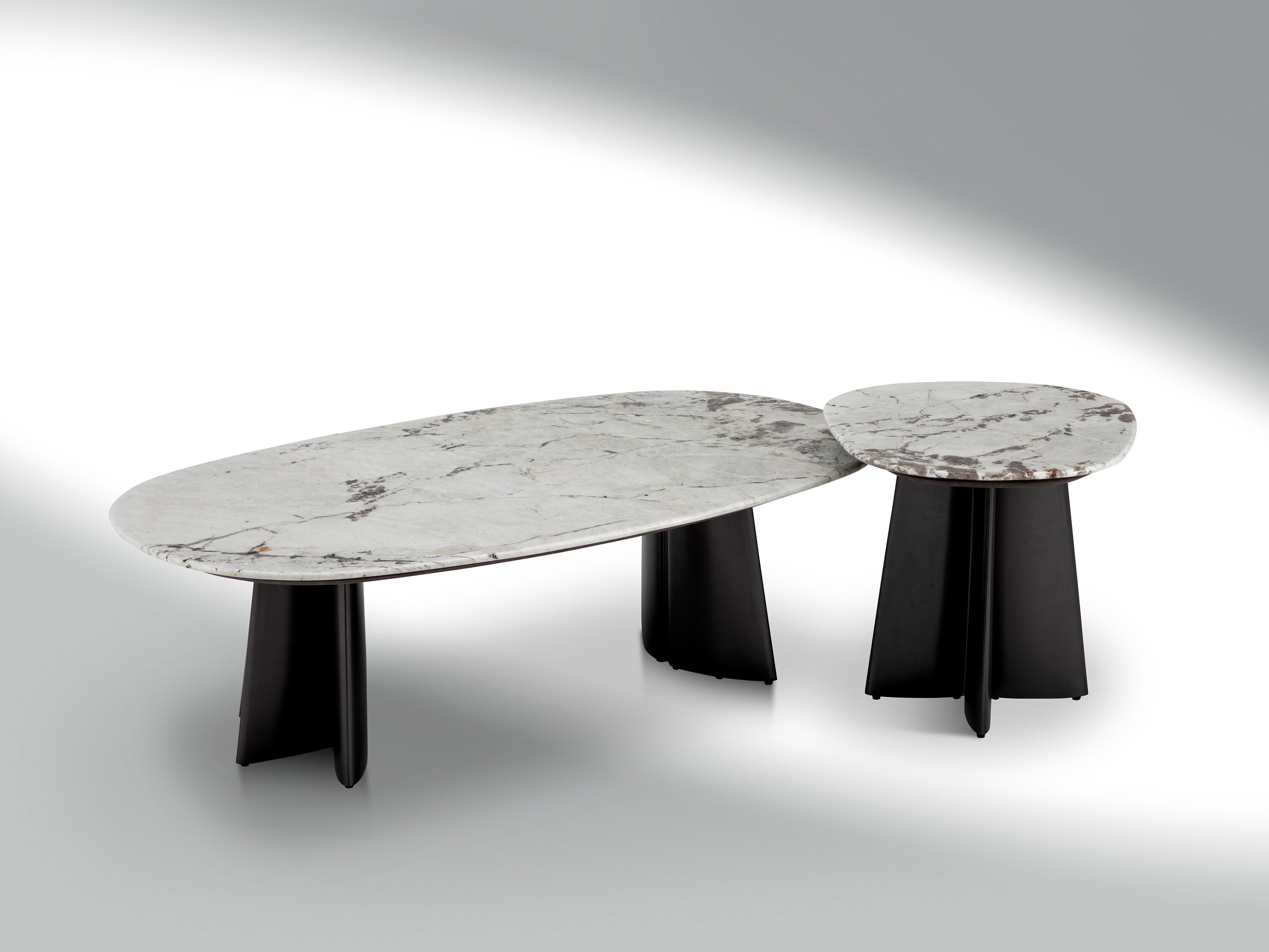 Низкий овальный журнальный столик из мрамора и нержавеющей стали CAMPO DE' FIORI ASCT649 ARCH-00070418 - Вид №4