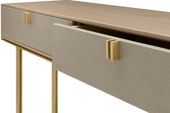 FRATO Прямоугольная консоль из латуни и дерева с ящиками Brisbane Ffu090015aaz  - Вид №2