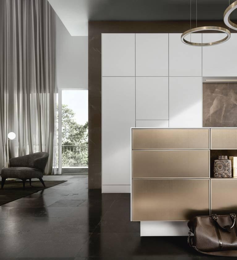 SieMatic Островная кухня с дверью из бронзового золотого металла sun-id-1512025 - Вид №1