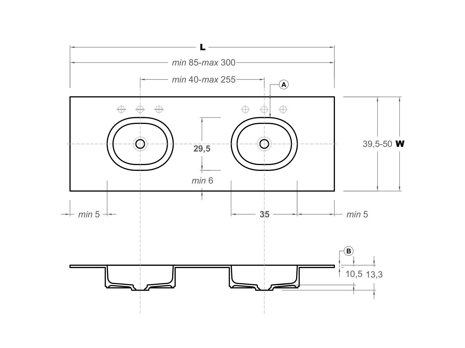 Столешница со встроенной раковиной Inbani ARCH-00065951 - Вид №3