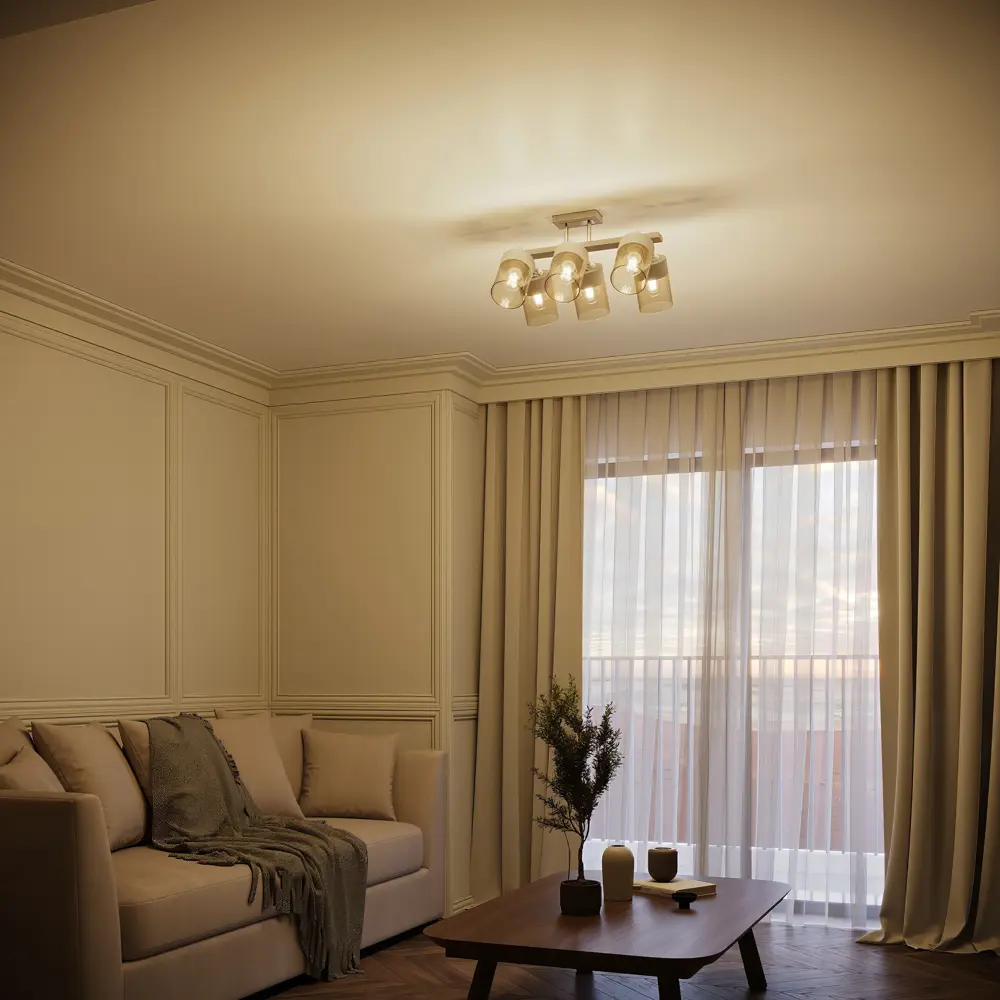 Люстра потолочная KREAFORTA Vereya 6 ламп цвет белый STLM-2023324 - Вид №7