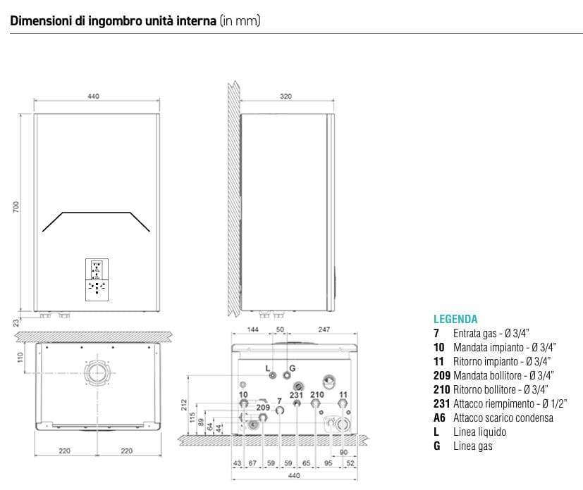 Реверсивный гибридный воздушный / водяной тепловой насос в R32 Lamborghini CaloreClima Idola ARCH-00000679 - Вид №1