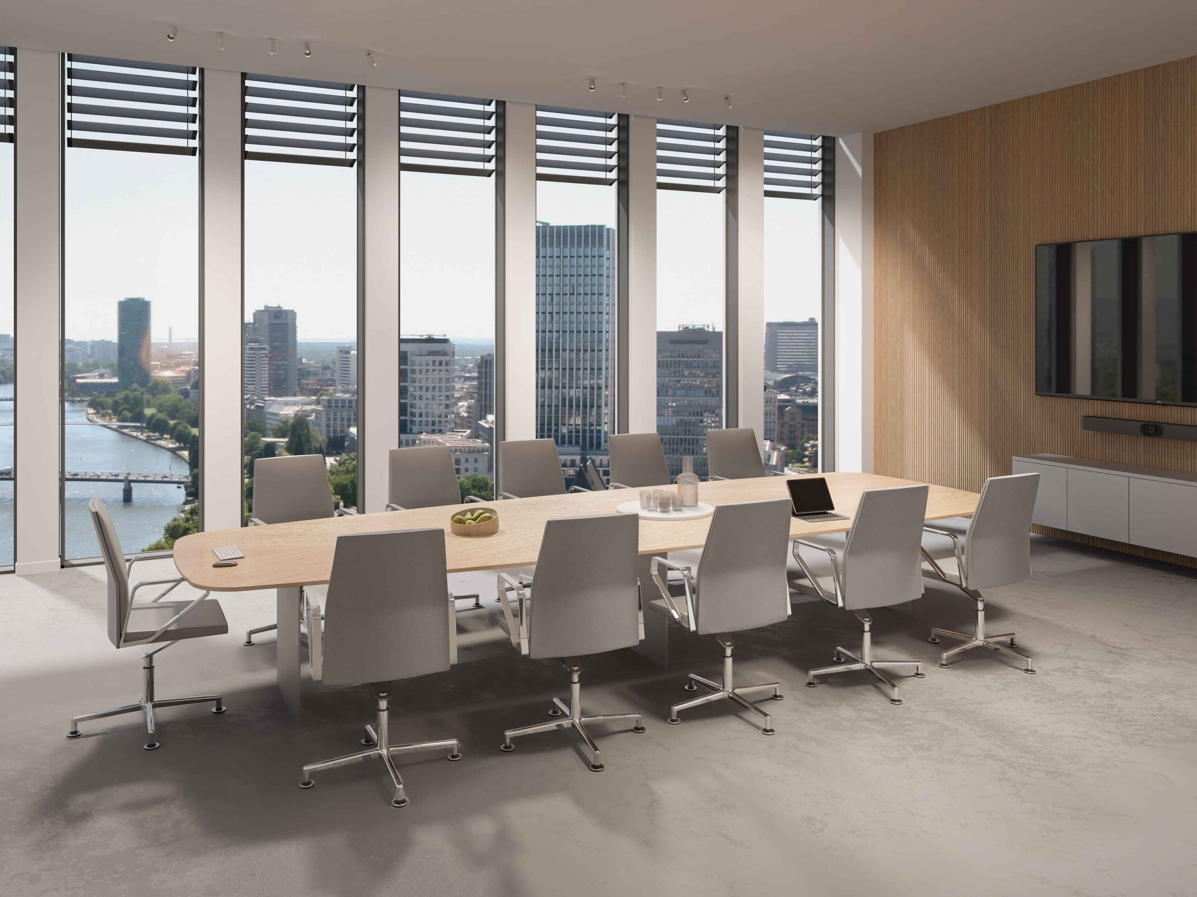 Кожаный офисный стул с подлокотниками с 4 спицами Spiegels .pilot S ARCH-00025417 - Вид №1