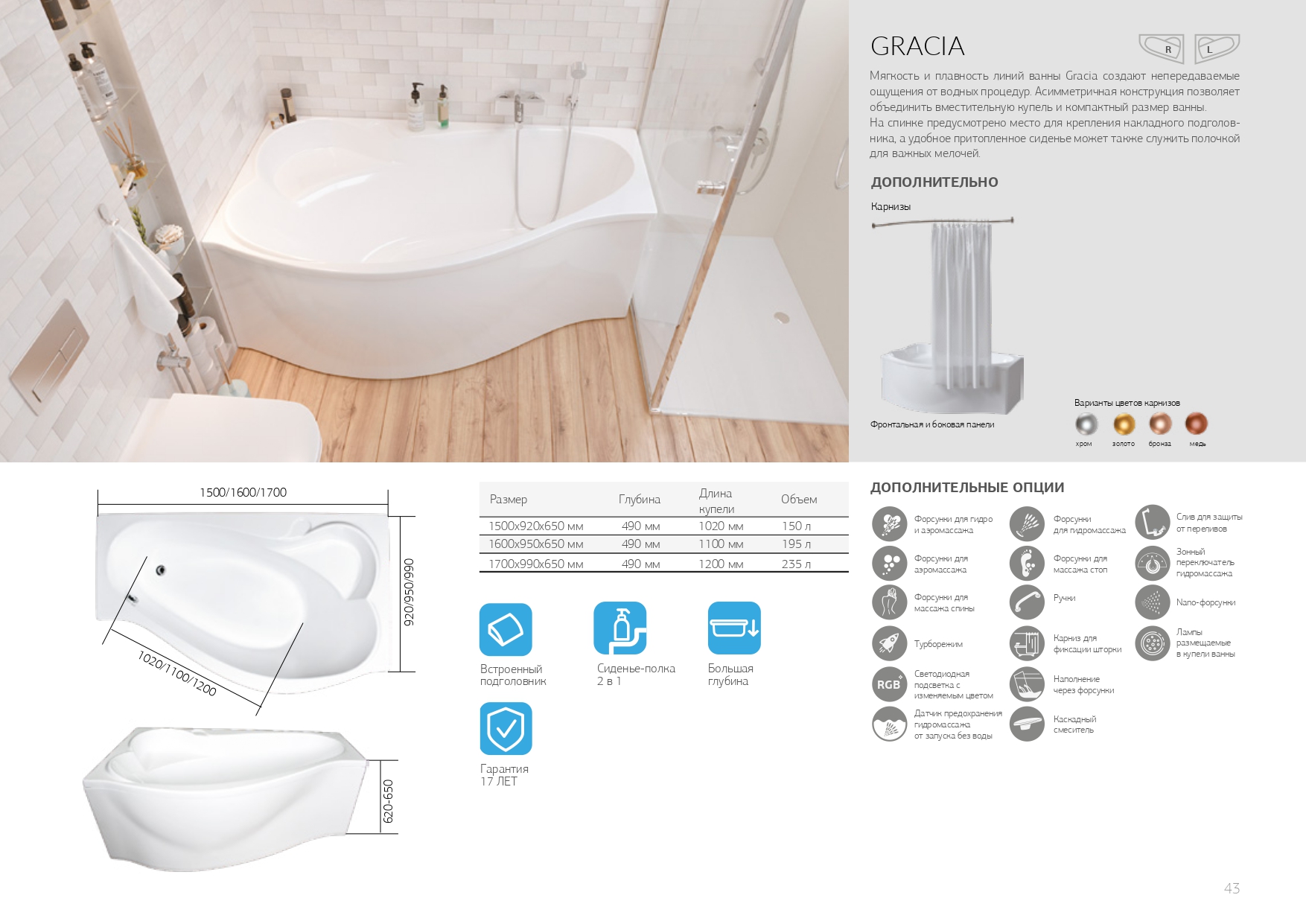 07863 Ванна Marka One GRACIA 150x94 1 Marka GRACIA - Вид №8