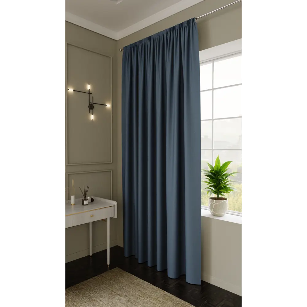 Штора MIAMOZA Palermo с эффектом блэкаут, синяя 150x300 см 89432216 STLM-1581546