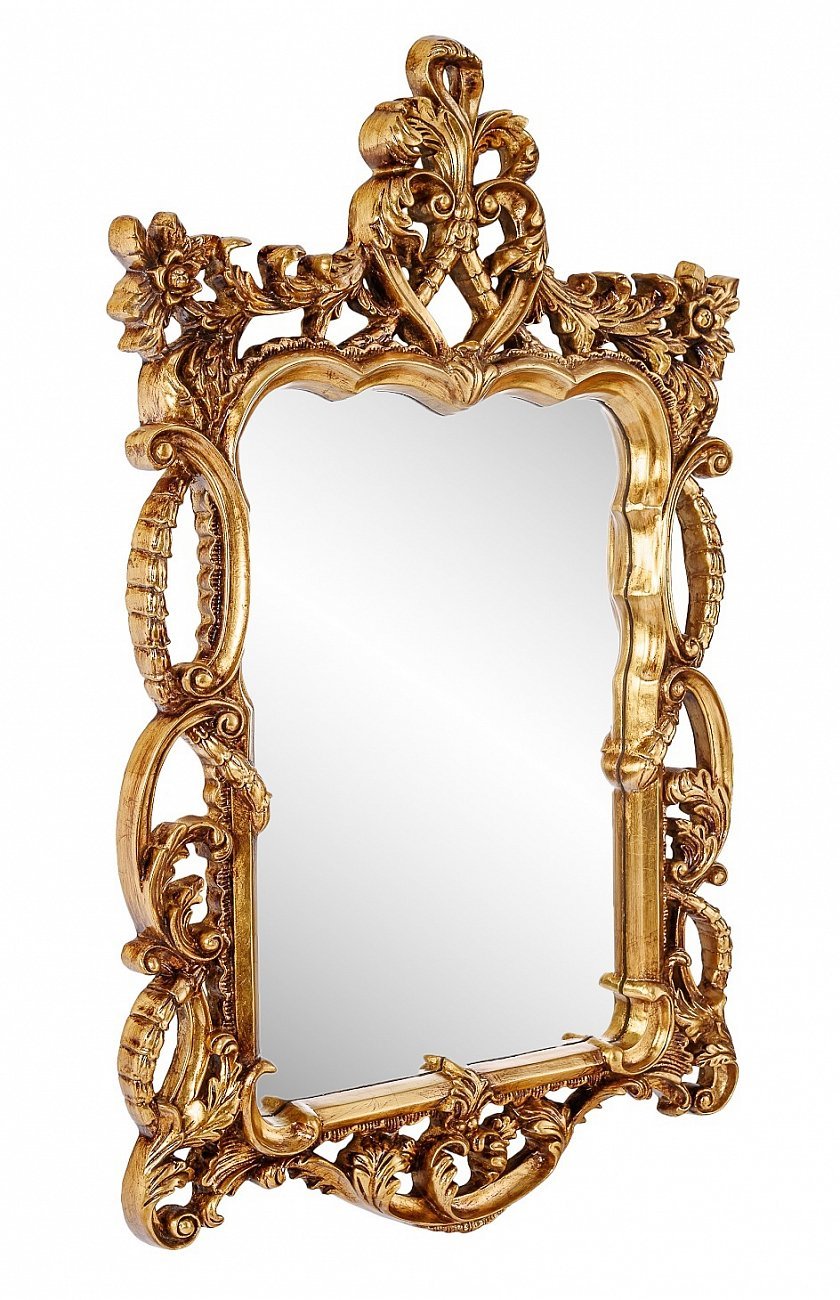 Зеркало настенное прямоугольное 123х76 см античное золото Floret Gold ART-ZERKALO ДИЗАЙНЕРСКИЕ 00-3884061 Зеркальный;золото  - Вид №1
