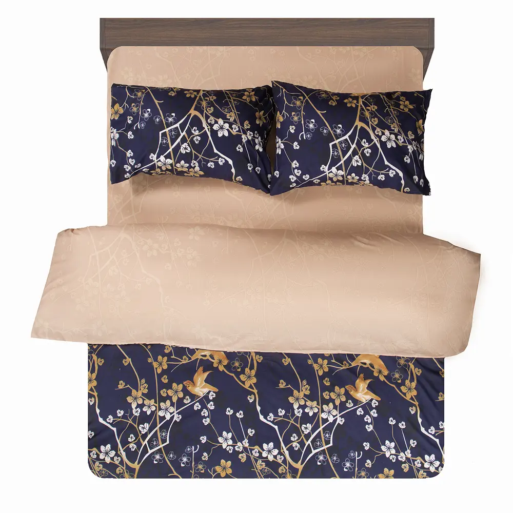 Комплект постельного белья Amore Mio Делигт евро полисатин синий STLM-2010714 - Вид №4