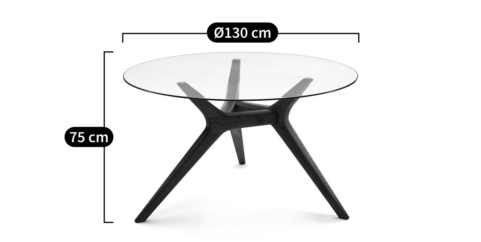 Круглый стол из закаленного стекла и дуба AMPM Maricielo ARCH-00113283 - Вид №3