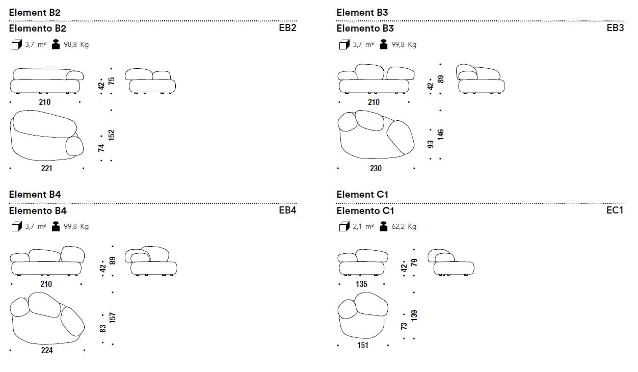 Модульный диван MOROSO PEBBLE RUBBLE ARCH-00033031 - Вид №25