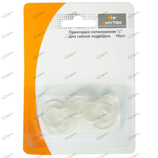 Прокладка силиконовая 1/2 для гибкой подводки блистер (10 шт) 10-0022 СИМТЕК 183276