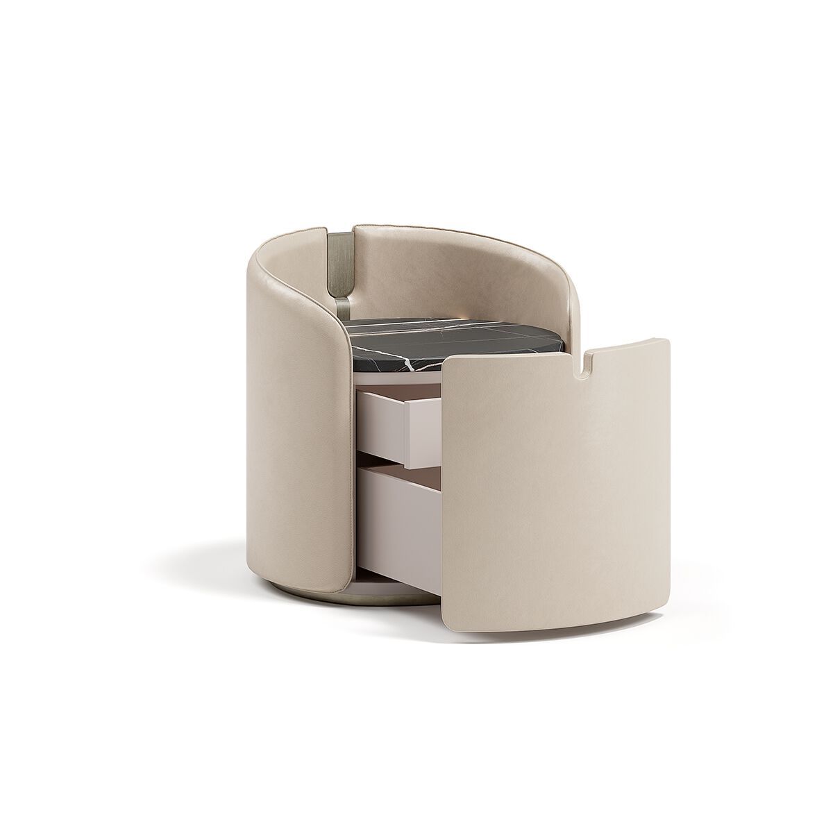 Круглая прикроватная тумбочка с кожаной обивкой Capital Collection Люкс ARCH-00132921 - Вид №6