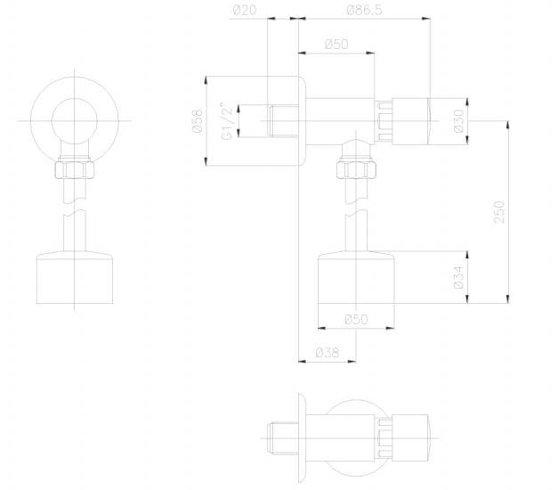 Встраиваемый смеситель для душа с таймером Thermomat Metrotap ARCH-00141272 - Вид №2