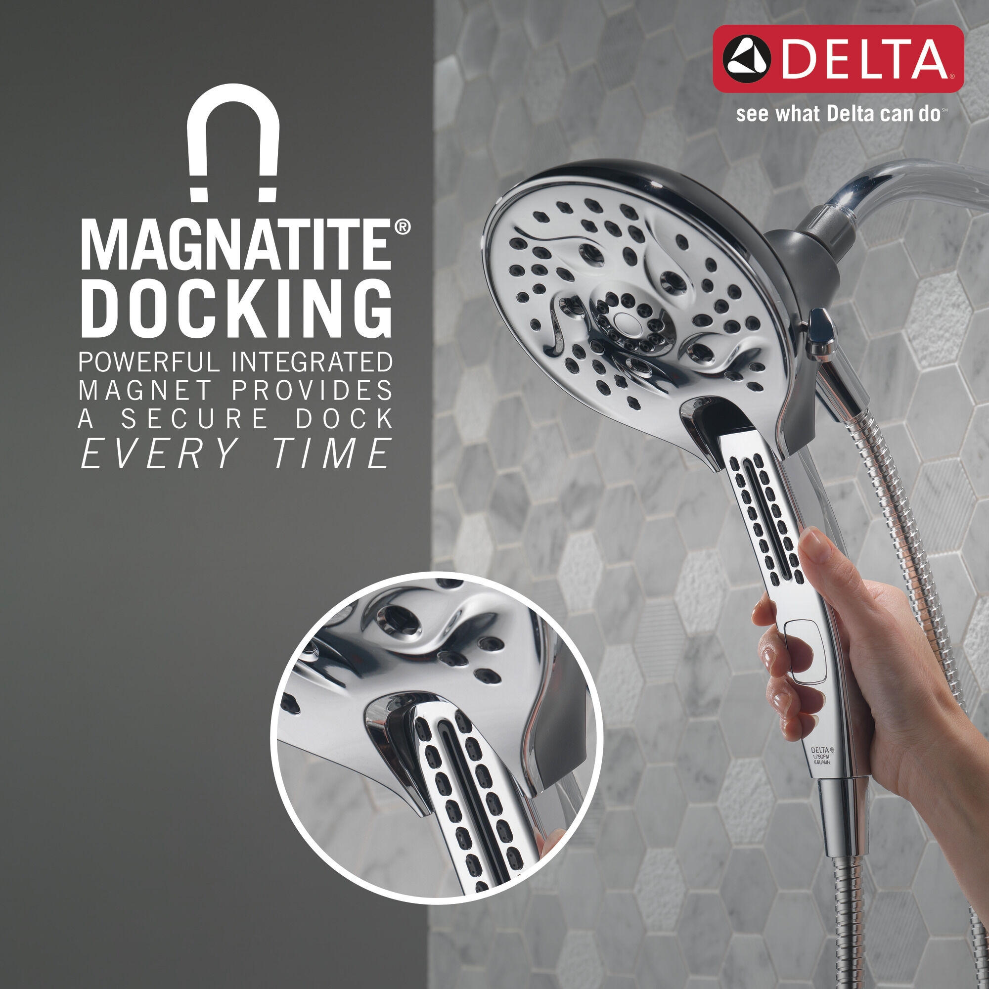 75510 Комбинированный H2O HSSH 1,75 галлона в минуту MagnaTite 5S Delta Faucet DELTA Хром - Вид №2