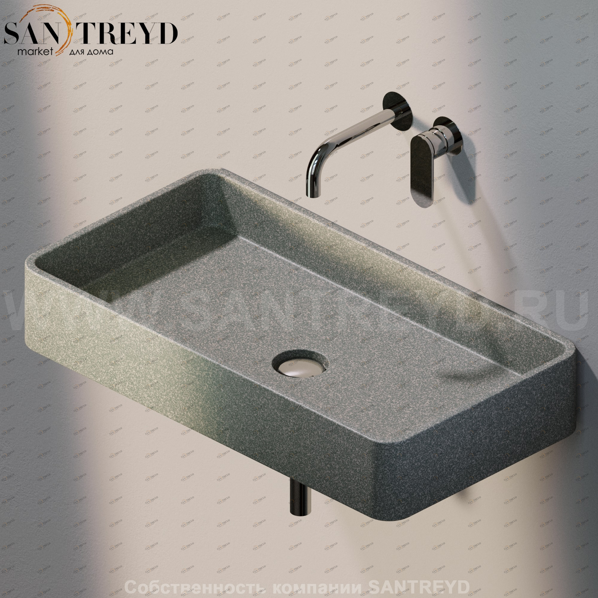 MWL757037 Подвесная раковина настенная прямоугольная Ceramica Flaminia Miniwash серая