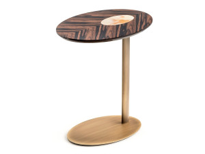 Овальный журнальный столик из черного дерева