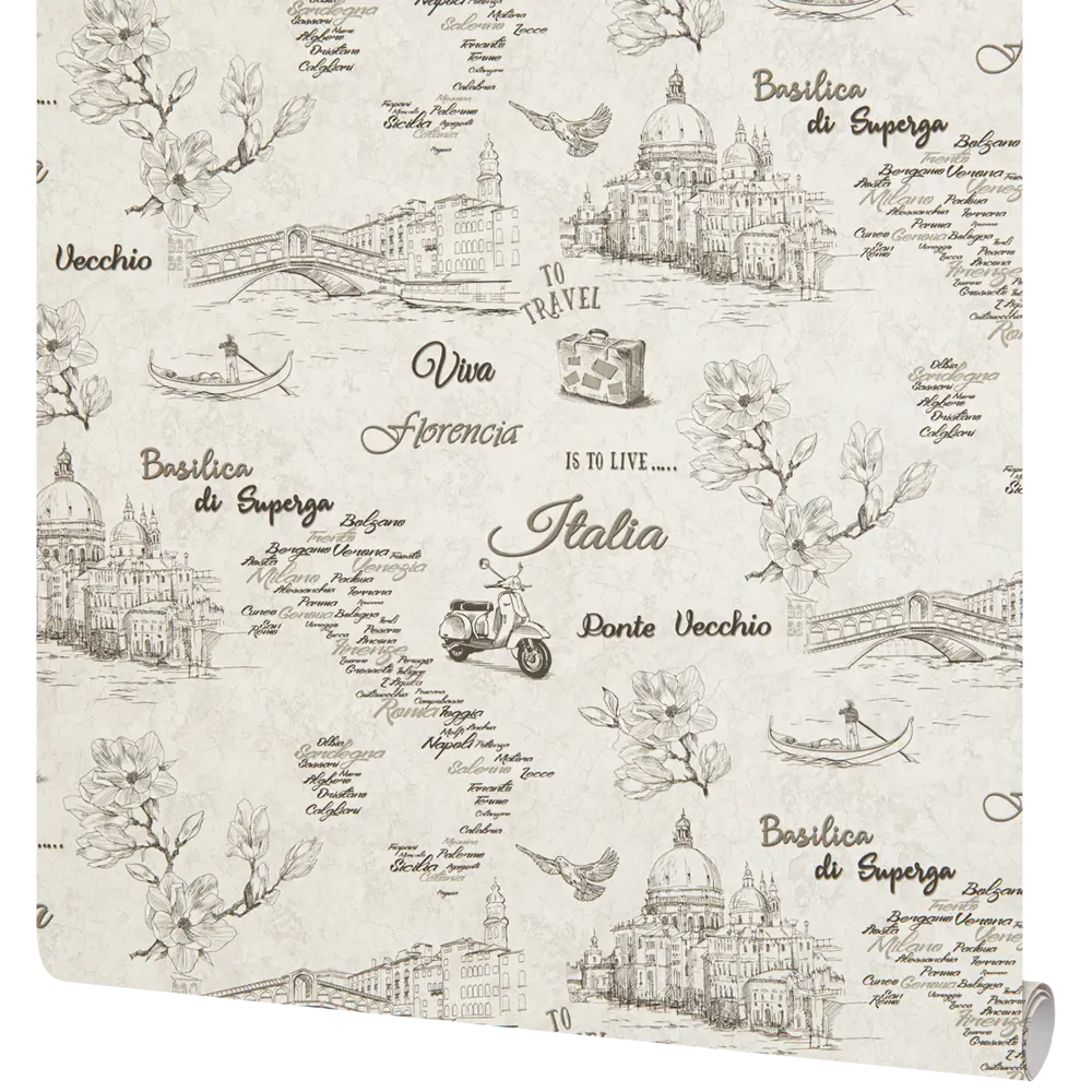 Обои флизелиновые Belvinil Флорн серые 1.06 м BV10-1016-11 Флоренция STLM-2184810