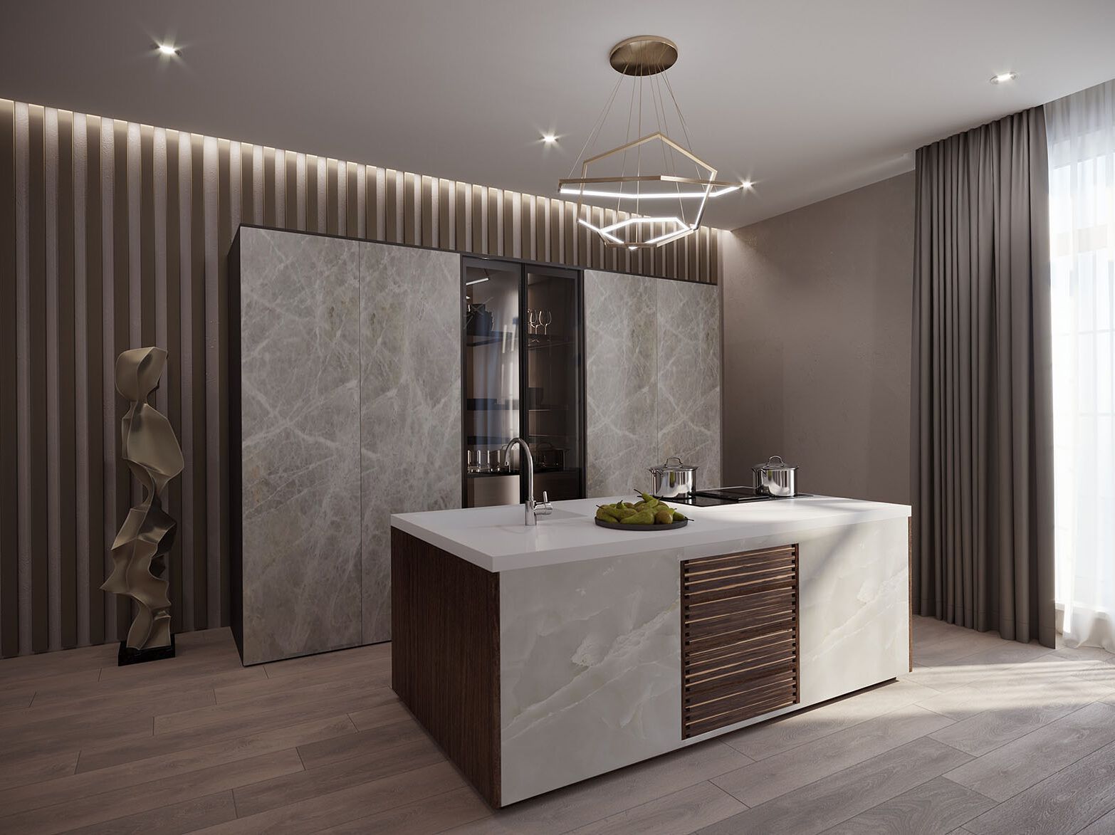 Кухня на заказ с островом EUPHORIA MONTAIN VIEW ARCH-00077574