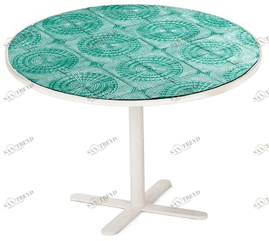 Mambo Unlimited Ideas Круглый керамический стол с основанием 4 звезды Caldas sun-id-1501243