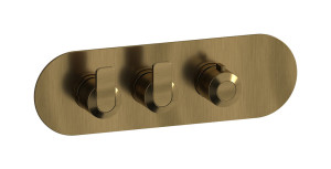 Внешняя часть термостата 2-ходовая, круглая пластина, горизонтальная, ручка С-67 WE ARE IB eua222mbnc6 Modern Bronze Aqua