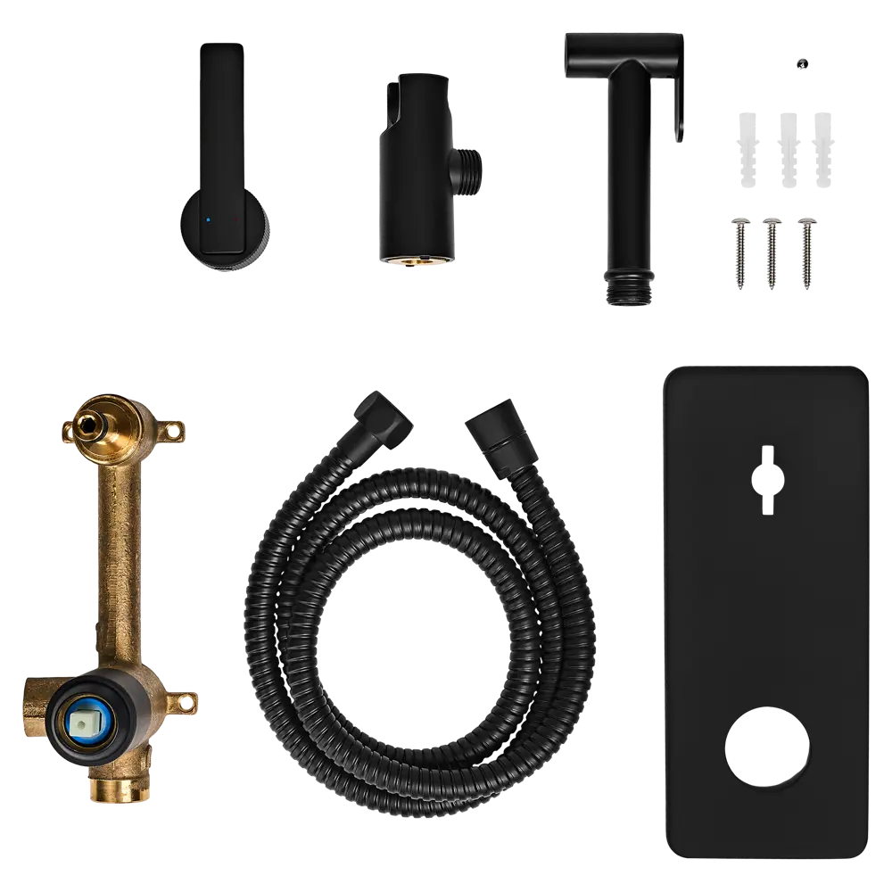 Гигиенический душ KONSENSA Теано набор со смесителем цвет черный матовый STLM-2198633 - Вид №5