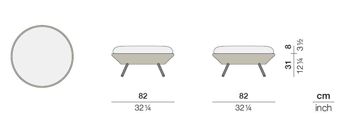 Синтетическое волокно круглый сад подножка DEDON AHNDA ARCH-00100930 - Вид №1