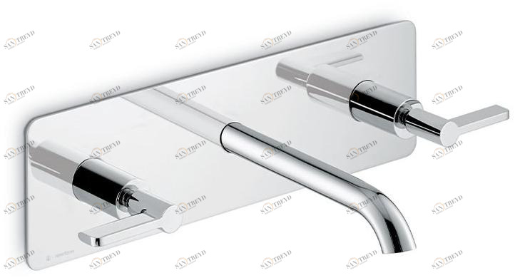 newform Смеситель для умывальника настенный на 3 отверстия с тарелкой Blink chic 71021e - 71021e