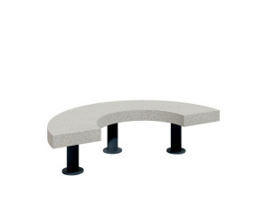 Изогнутая бетонная скамья без спинки