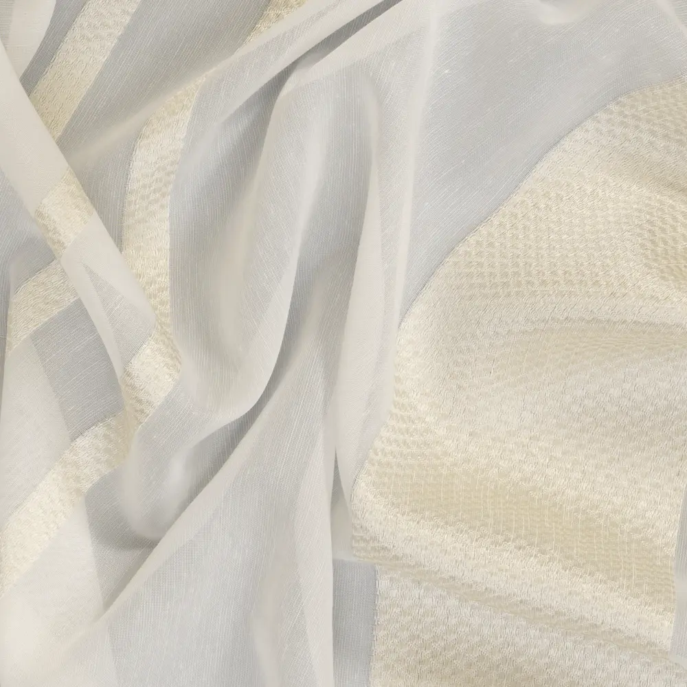 Тюль 1 м/п Desing Полоса микровуаль 300 см цвет бежевый GARDEN STLM-2123777 - Вид №1