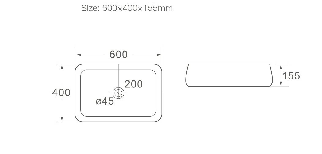 SL-1061 Раковина керамическая накладная без перелива LAB.Space  - Вид №1