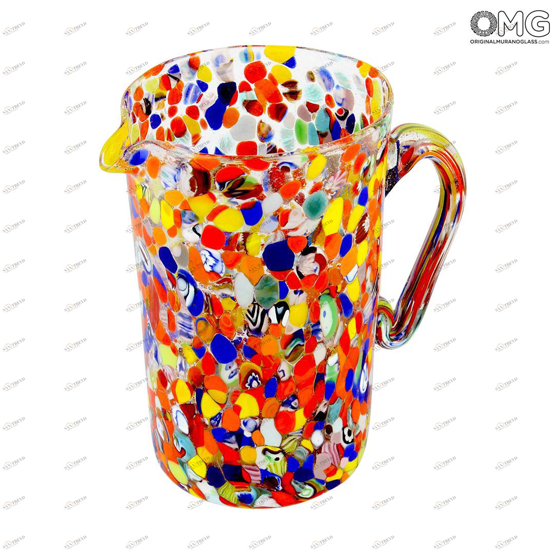 2950 ORIGINALMURANOGLASS Кувшин для вина и воды - пятнистый - Original Murano Glass OMG 18 см 