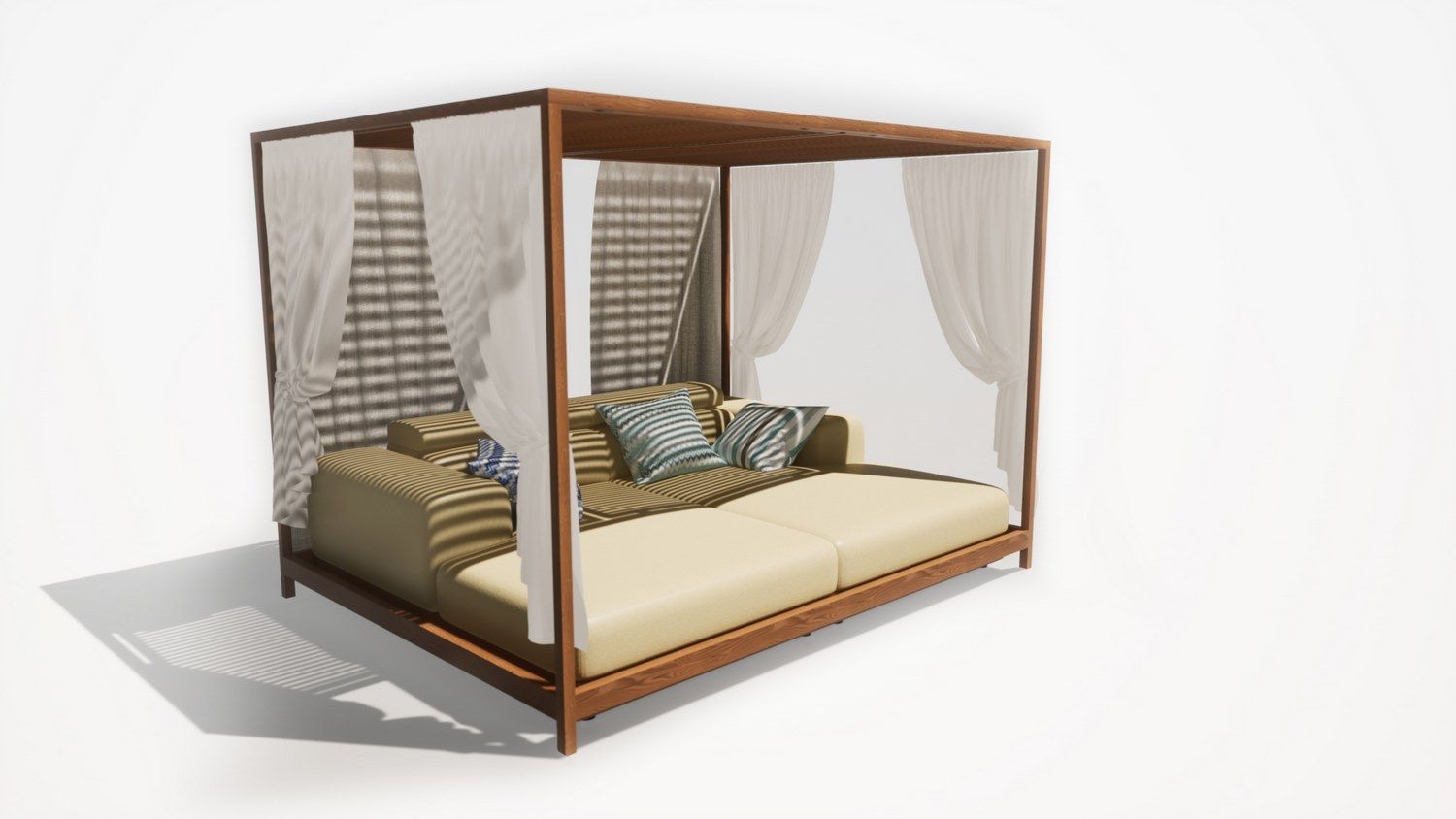 Садовая кровать с навесом iroko с солнцезащитным козырьком Formitalia Piera ARCH-00130055 - Вид №7