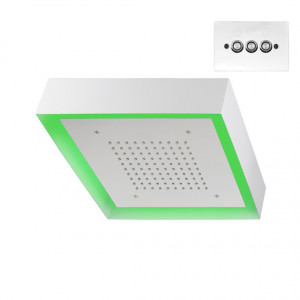 82031 Видимая квадратная головка 370 × 370 потолочное крепление / дождевая струя + свет / управление в стену HORUS Range Hydro
