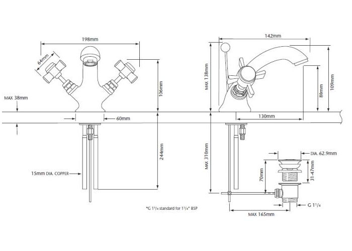 01A100004 Смеситель Heritage Dorchester Santreyd - Вид №1