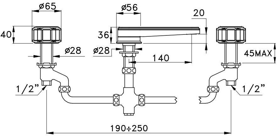 RUBINETTERIE STELLA Нажмите для мойки на 3 отверстия из хромированной латуни Timeaster Td00021 - Вид №2