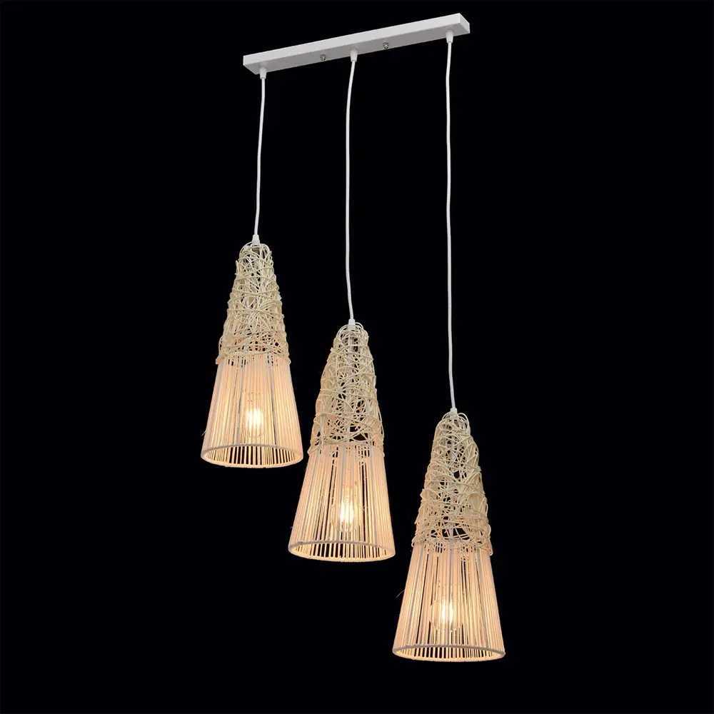 Подвес Ротанг 3xE27x40 Вт, ротанг/стекло, цвет белый/мультиколор MW-Light STLM-2082150 - Вид №2