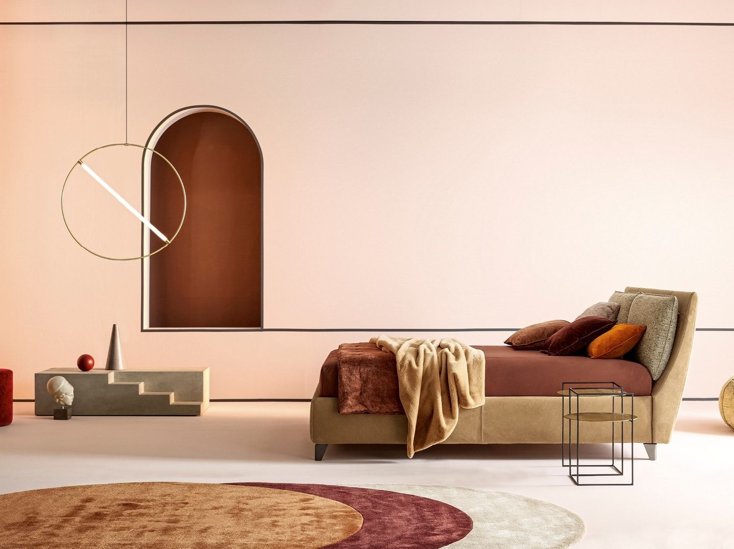 Кожаная двуспальная кровать с мягким изголовьем Twils пентхаус ARCH-00118007 - Вид №8