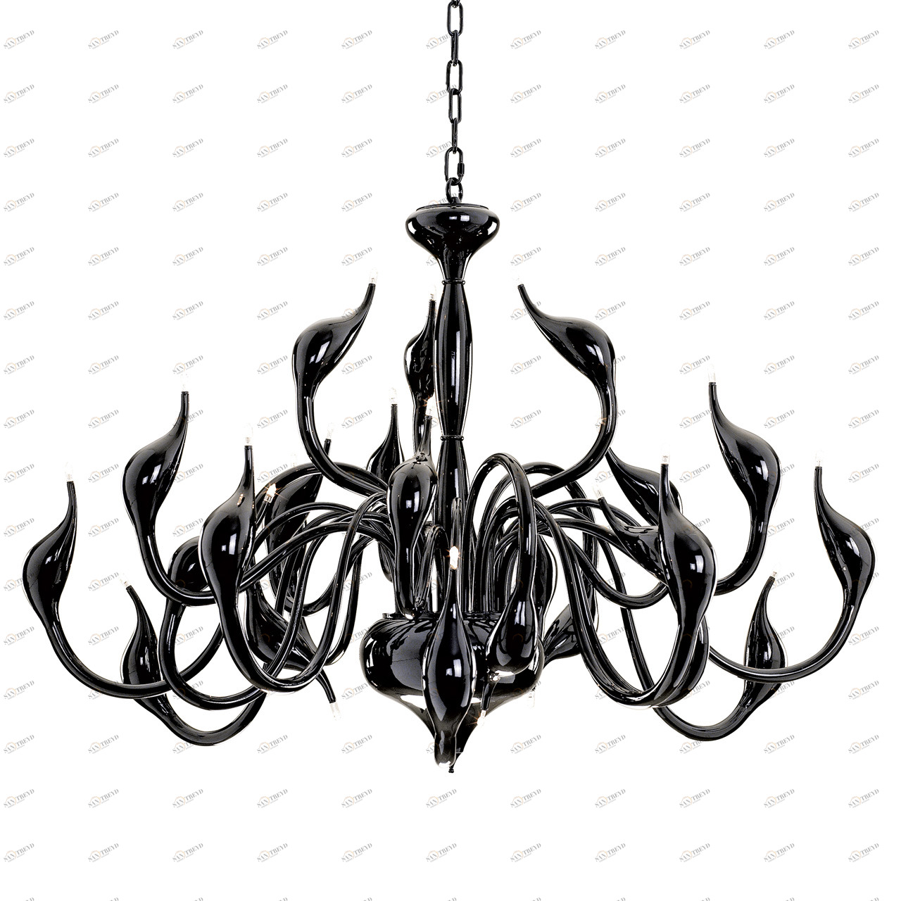 Подвесная люстра Lightstar Cigno Collo Bk 751247 LIGHTSTAR ДИЗАЙНЕРСКИЕ, CIGNO COLLO 056067 Черный 