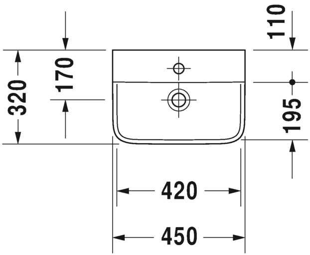 0716450060 Подвесная раковина настенная овальная Duravit P3 Comforts - Вид №1