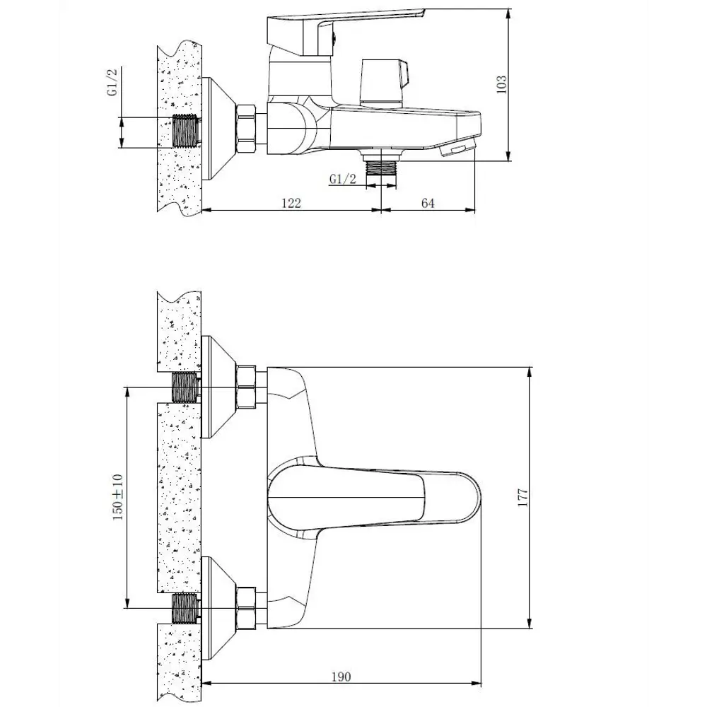 Смеситель для ванны ESKO черный матовый однорычажный 89409222 STLM-1570109 - Вид №3