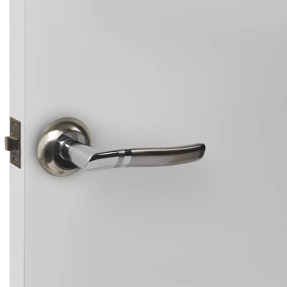 Дверные ручки Punto Jet без запирания цвет матовый никель/хром STLM-2066256 - Вид №4