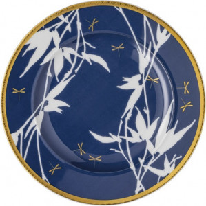 10655604 Rosenthal Набор тарелок десертных Rosenthal Турандот 18см, фарфор, синий, золотой кант, 6 шт Фарфор