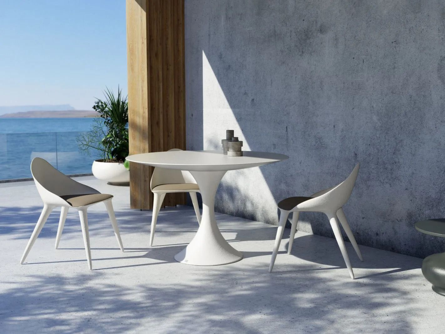 Круглый стол из стекловолокна GANSK JADE ROUND ARCH-00099893 - Вид №2