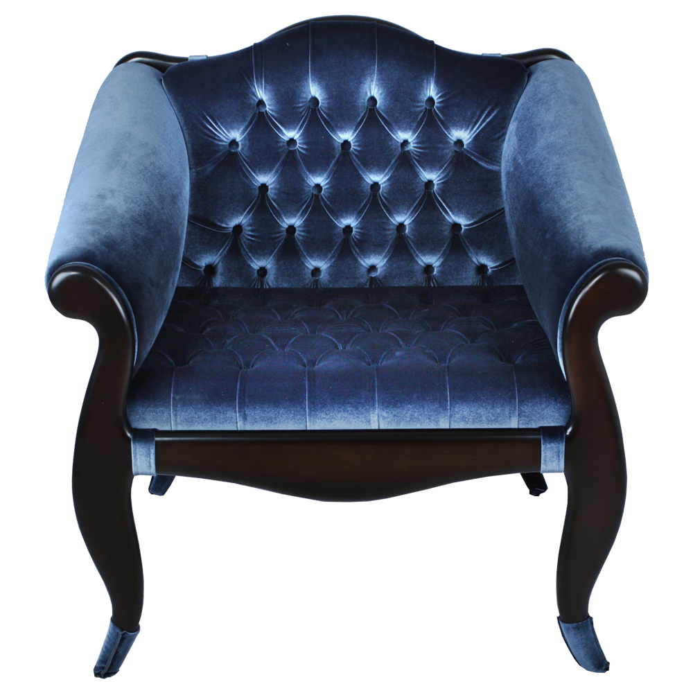 17109 Кресло Марсель Орех Оберджин Ультрамарин BOGACHO 4627138244852 - Вид №1