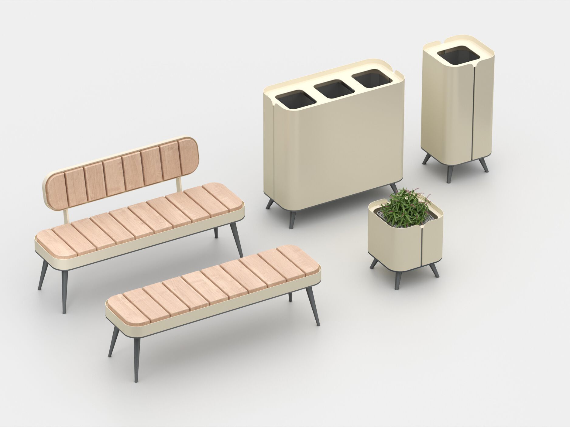 Стальная и деревянная скамья со спинкой Viscio Urban Design ретро ARCH-00066122 - Вид №5