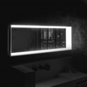 OB401W Зеркало 1000x400 мм с панелью из матового белого цвета Crystalplant со светодиодной подсветкой и комплектом настенного крепления. Bongio