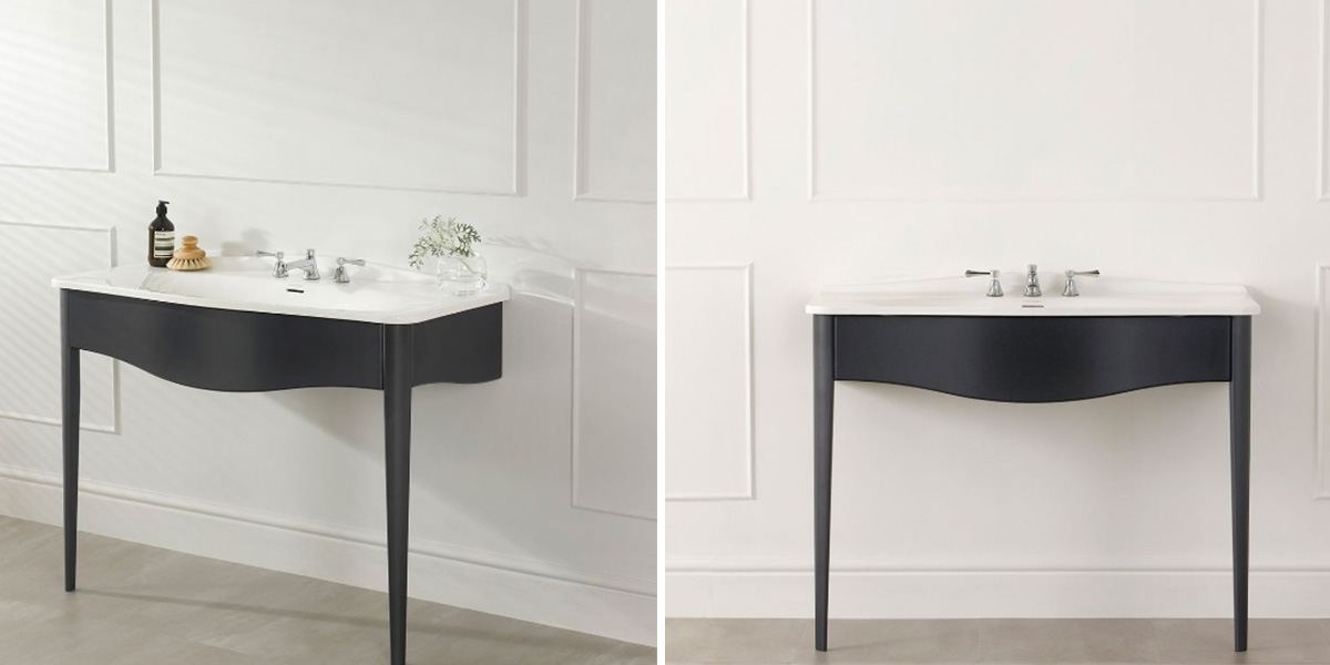 Тумба для ванной с раковиной антрацит Lavello 114 LAV-N-114-AN-IO Victoria + Albert LAVN114ANIO - Вид №1