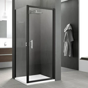 Душевой уголок 82x81 ZEPHYROS G+F Novellini ZEPHYROS с черным профилем