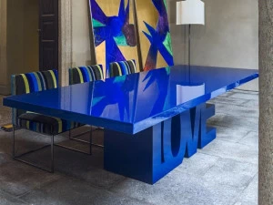 ERBA ITALIA Прямоугольный стол из лакированного дерева Love