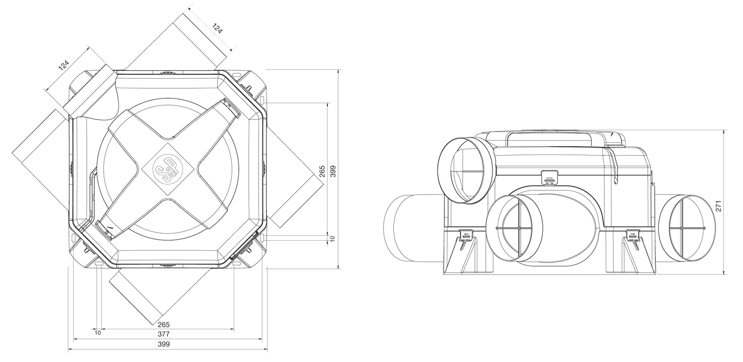 Мультизональный канальный вентилятор Soler Palau OZEO-E ECOWATT RF 5209185900 - Вид №2