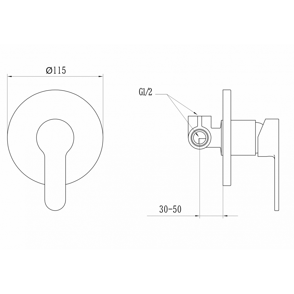 GZ 5102E Смеситель встраиваемый круглый Ganzer Золото Ganzer Германия 13930 - Вид №2